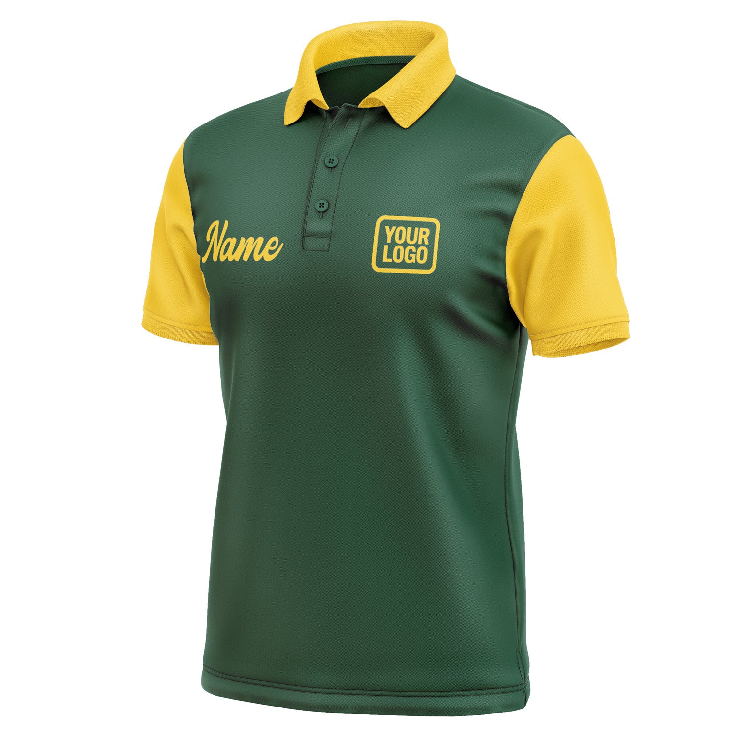 Custom Green Gold Short-Sleeve Polo Shirt PO053030B130