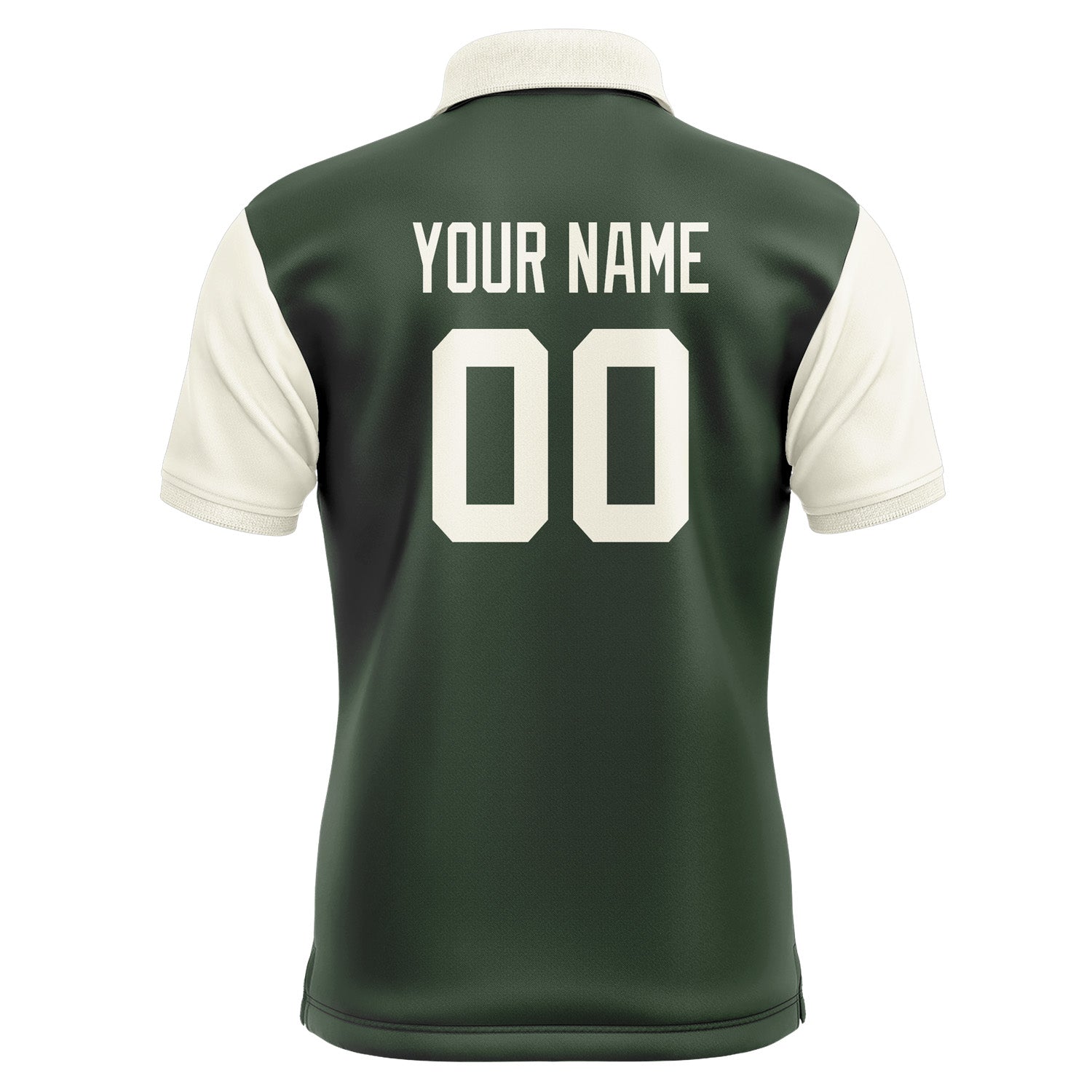 Custom Dark Green Cream Short-Sleeve Polo Shirt PO060303B103