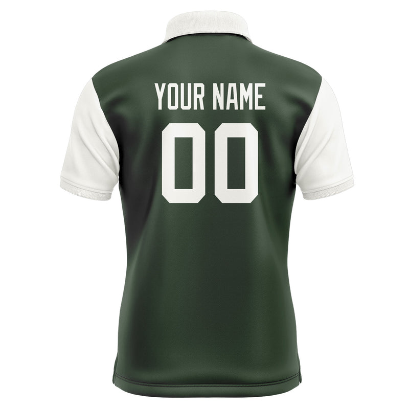 Custom Dark Green White Short-Sleeve Polo Shirt PO061818B118