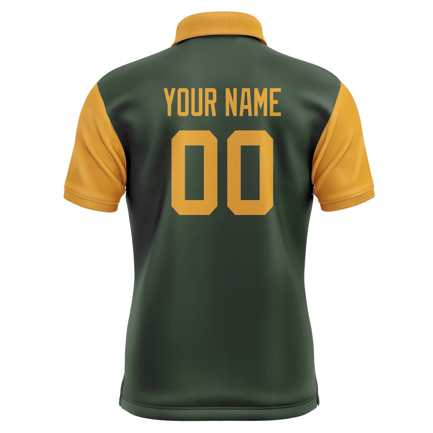 Custom Dark Green Yellow Short-Sleeve Polo Shirt PO061919B119