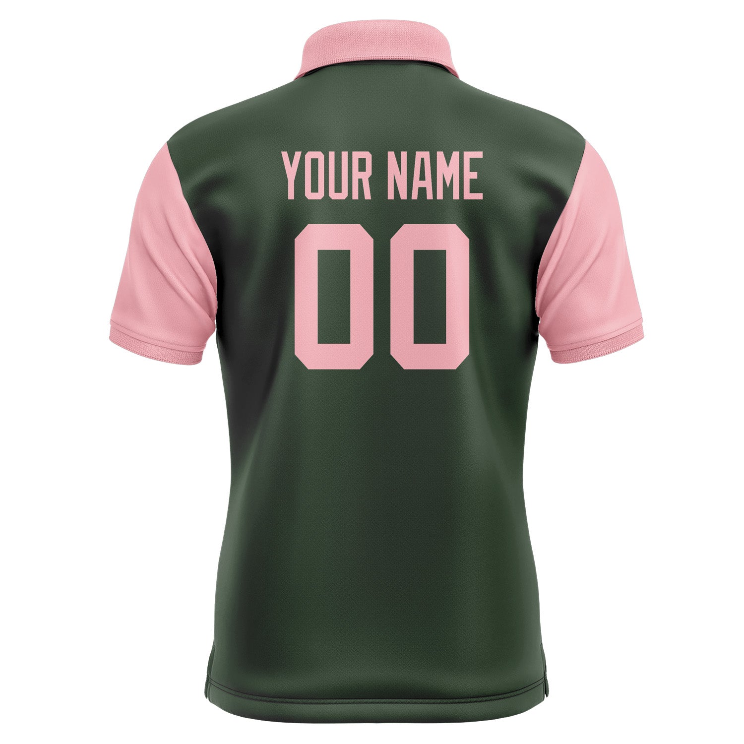 Custom Dark Green Light Pink Short-Sleeve Polo Shirt PO062121B121