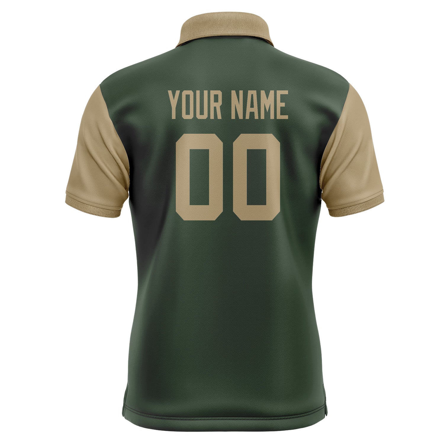 Custom Dark Green Light Khaki Short-Sleeve Polo Shirt PO062525B125