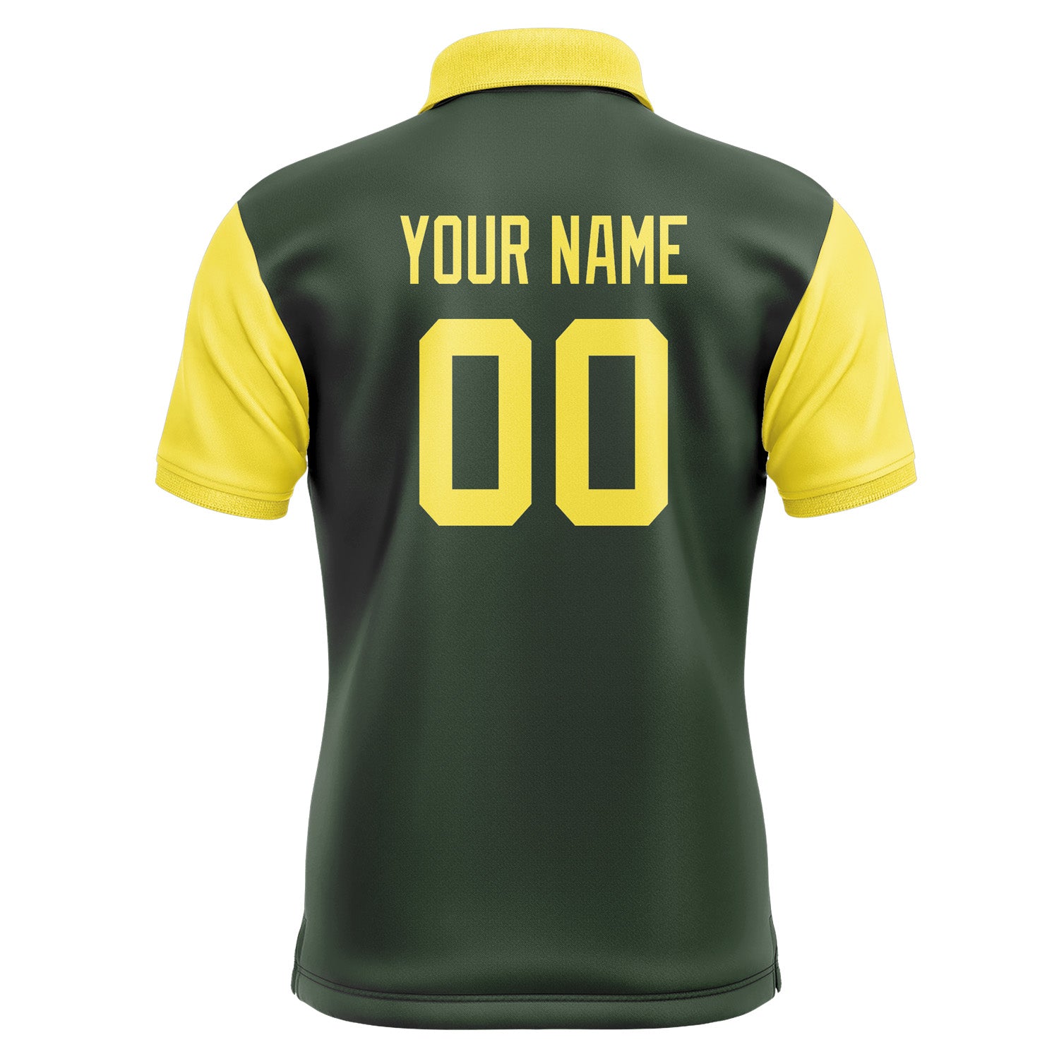 Custom Dark Green Light Yellow Short-Sleeve Polo Shirt PO062626B126