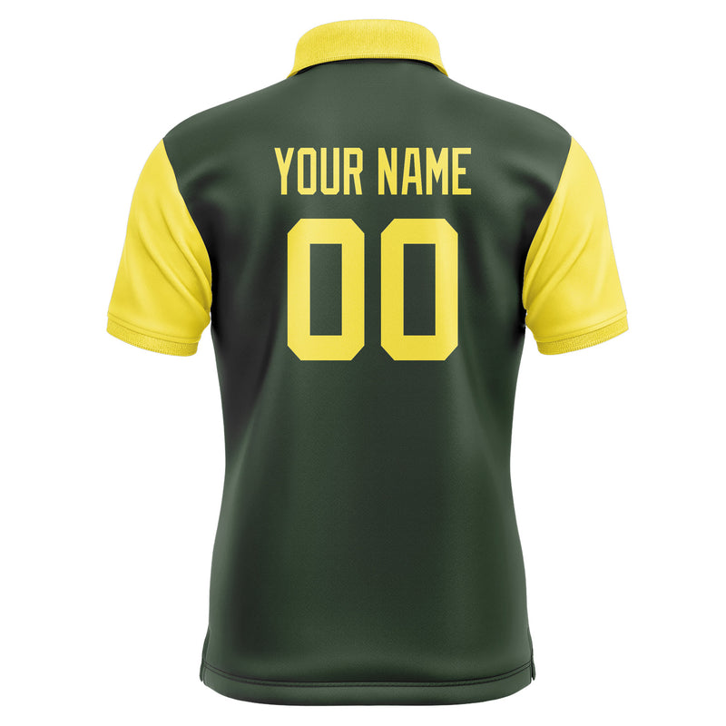 Custom Dark Green Light Yellow Short-Sleeve Polo Shirt PO062626B126