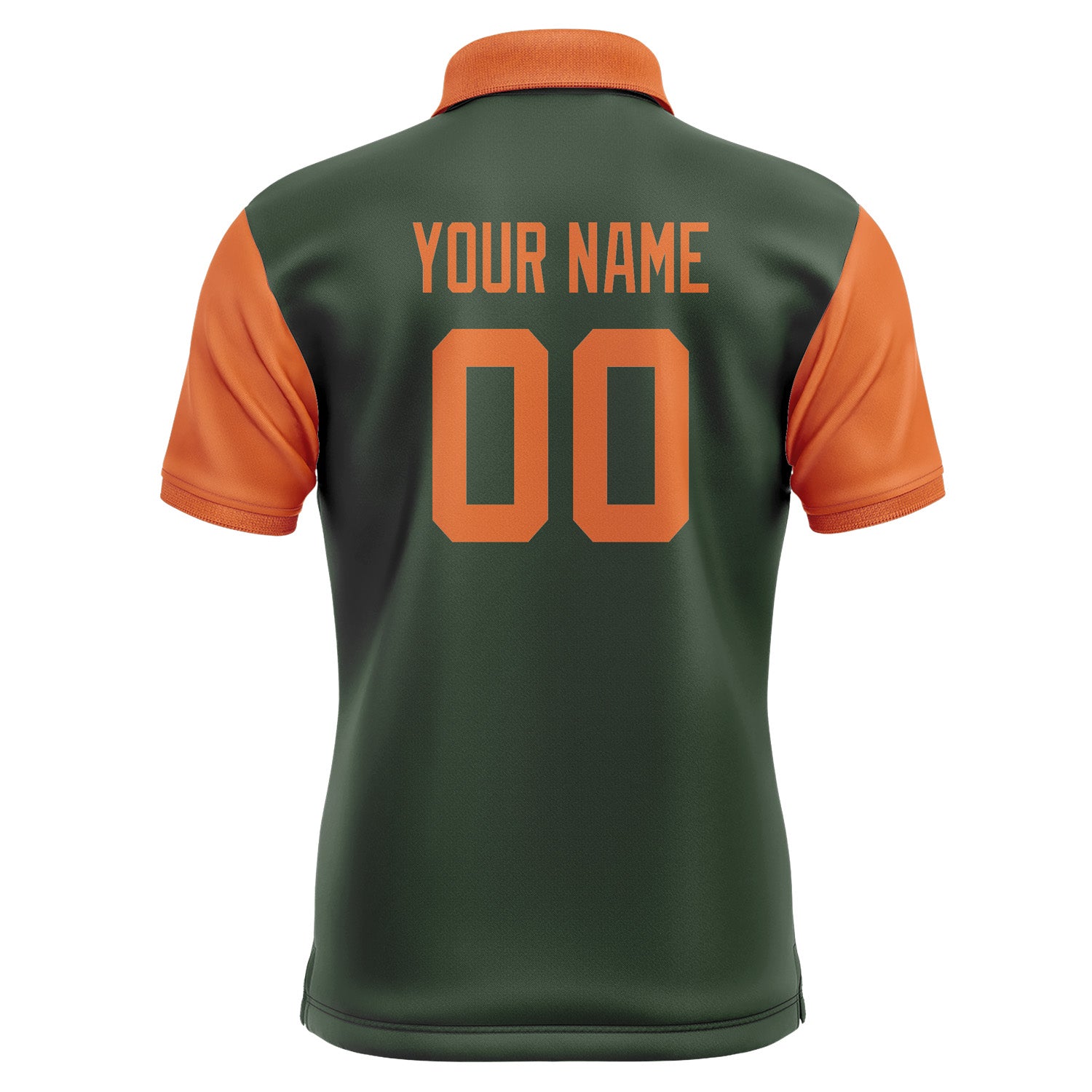 Custom Dark Green Orange Short-Sleeve Polo Shirt PO062828B128