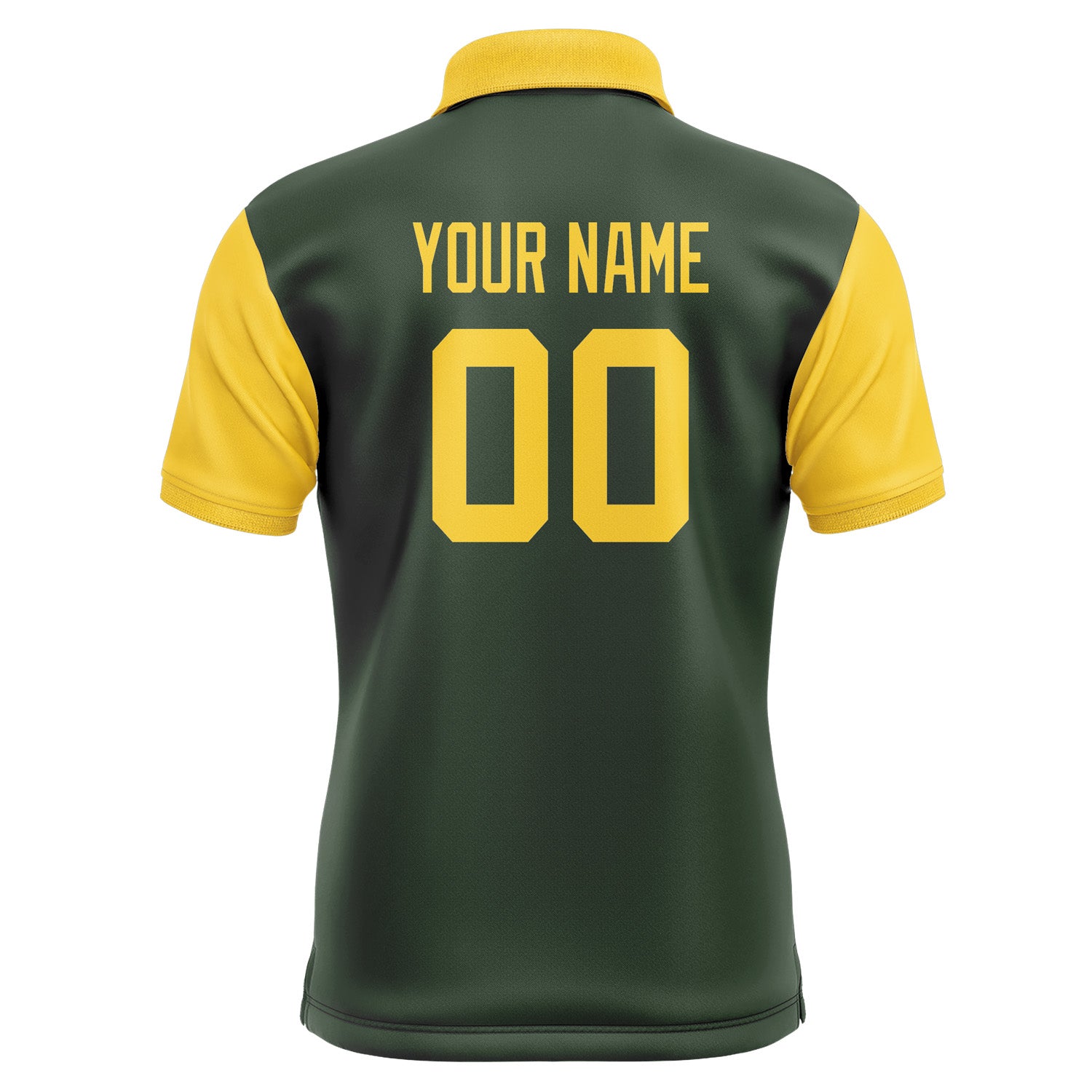 Custom Dark Green Gold Short-Sleeve Polo Shirt PO063030B130
