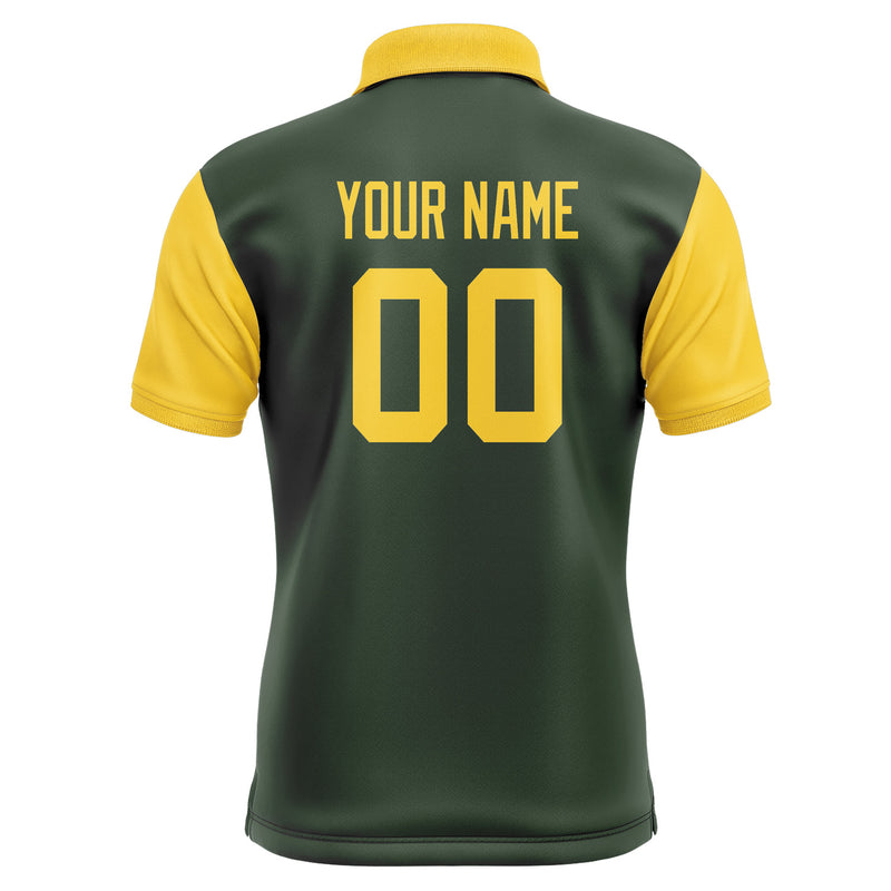 Custom Dark Green Gold Short-Sleeve Polo Shirt PO063030B130