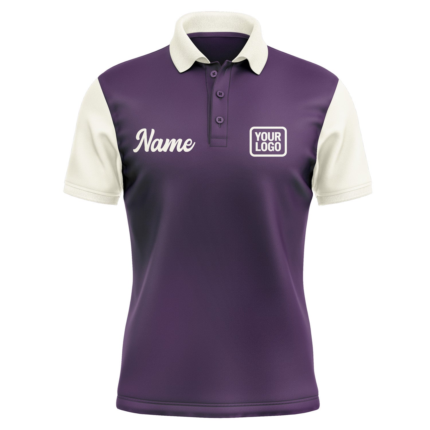 Custom Purple Cream Short-Sleeve Polo Shirt PO070303B103
