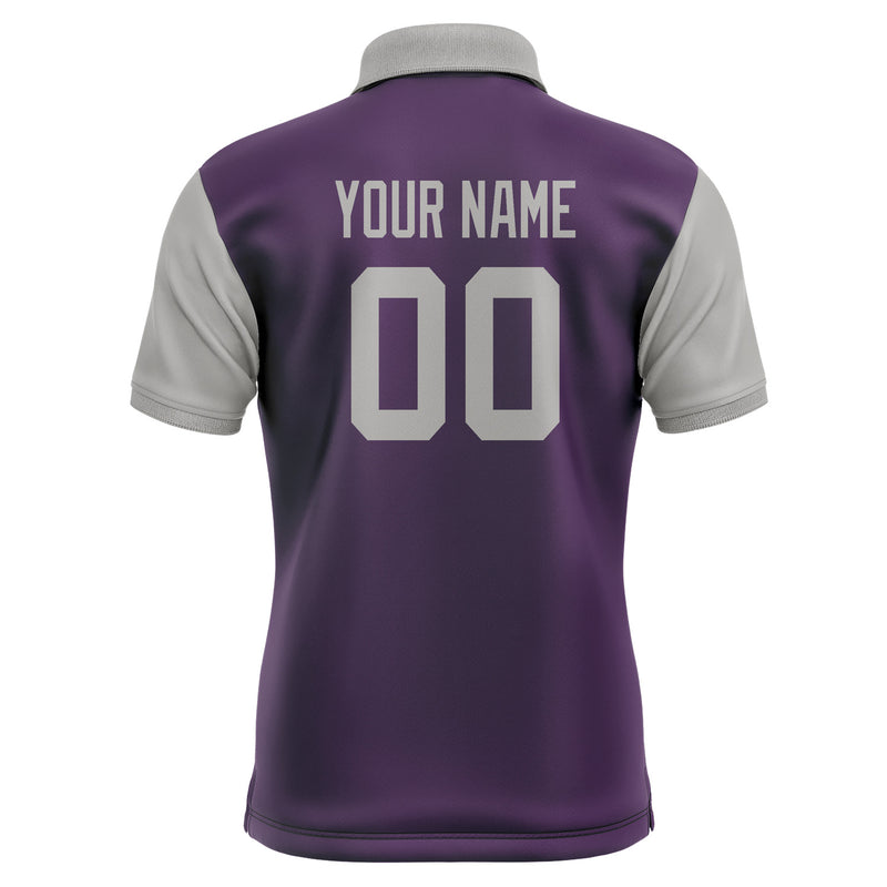 Custom Purple Gray Short-Sleeve Polo Shirt PO070404B104