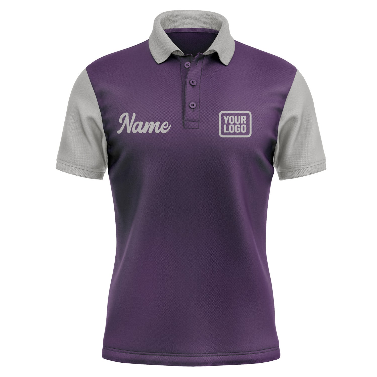 Custom Purple Gray Short-Sleeve Polo Shirt PO070404B104