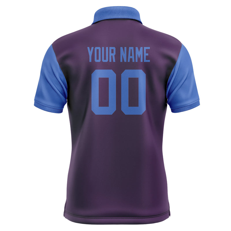 Custom Purple Sky Blue Short-Sleeve Polo Shirt PO070909B109