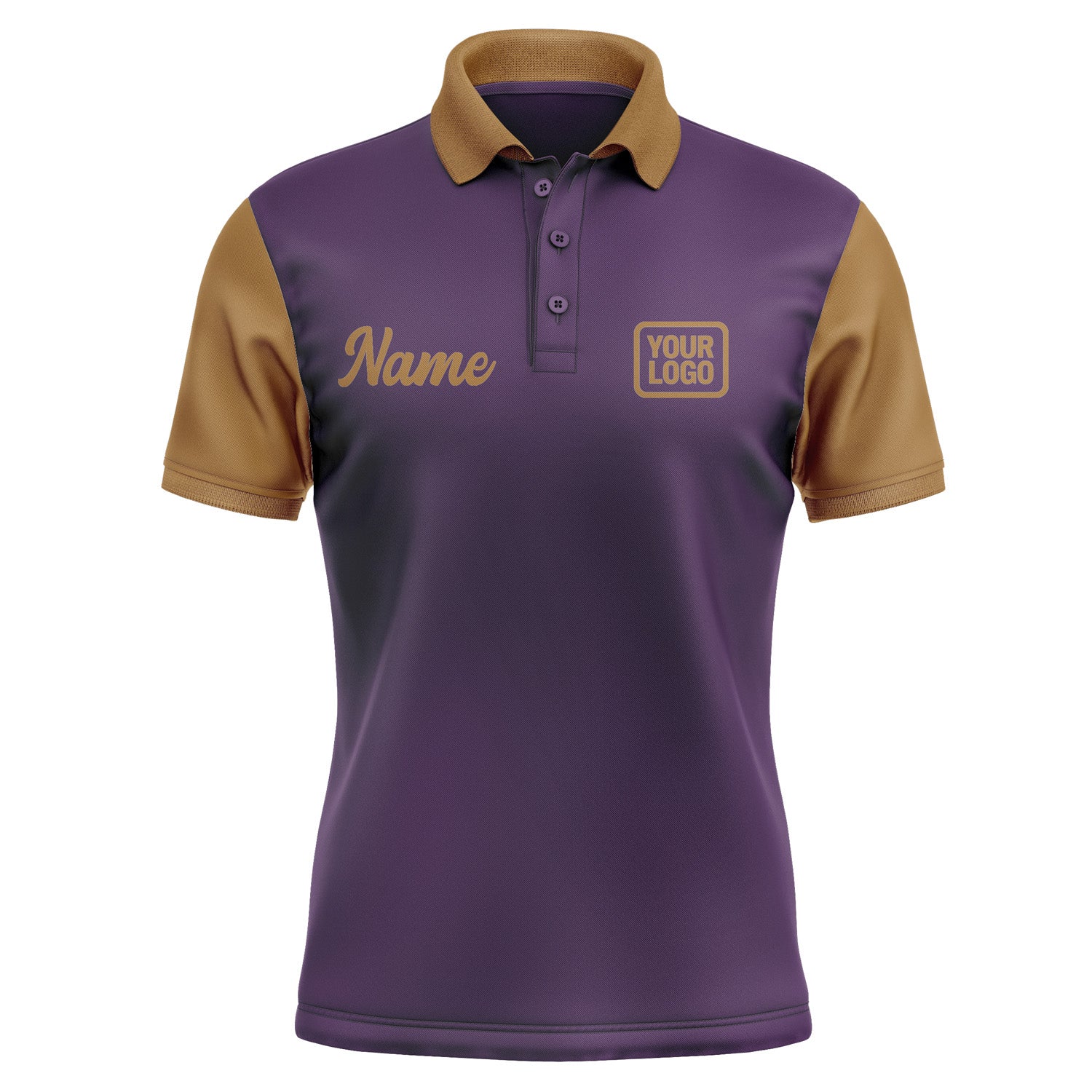 Custom Purple Khaki Short-Sleeve Polo Shirt PO072222B122