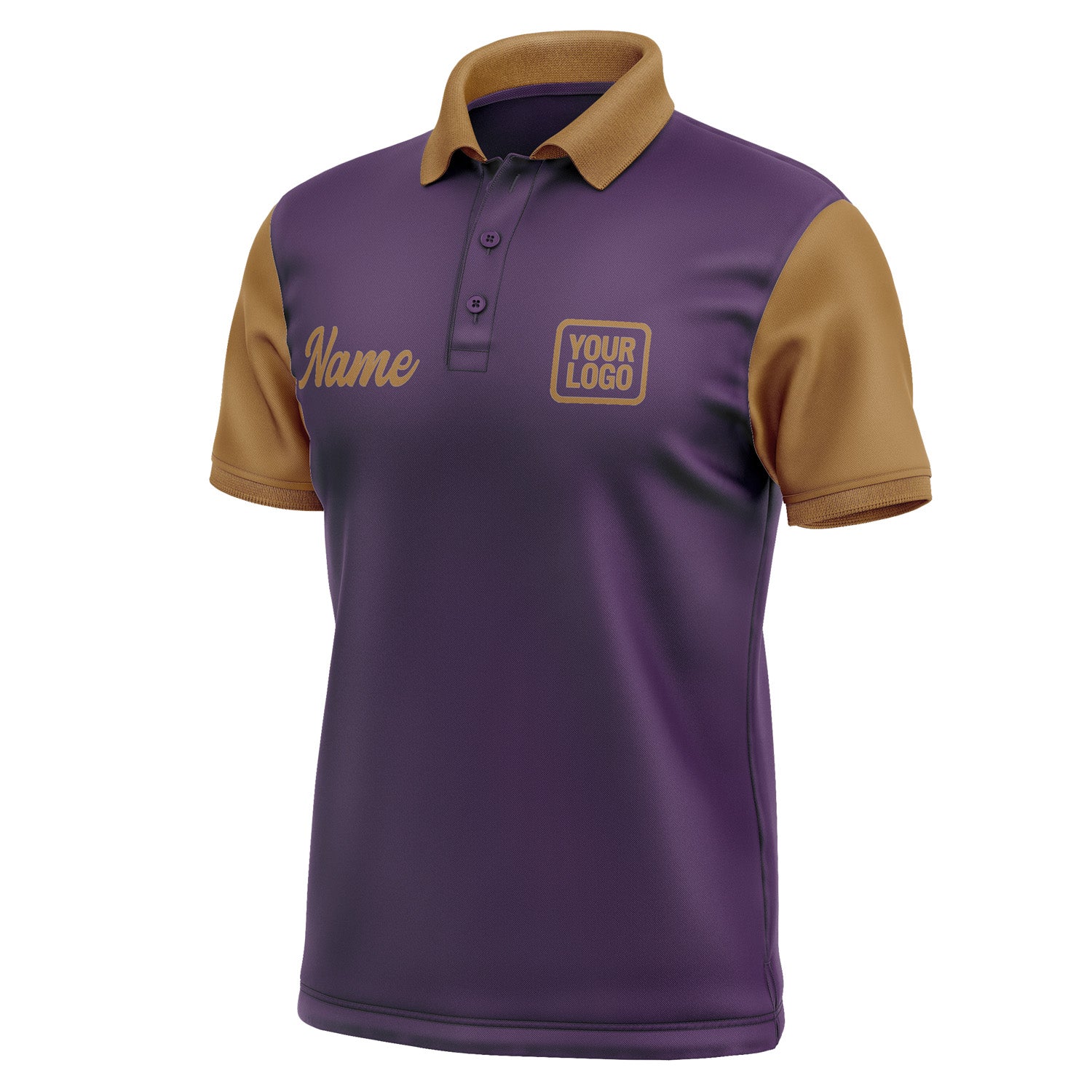 Custom Purple Khaki Short-Sleeve Polo Shirt PO072222B122