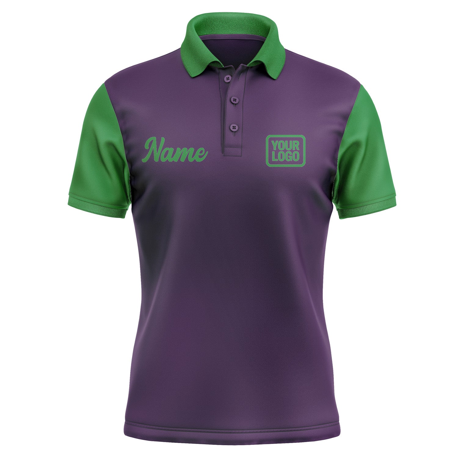 Custom Purple Emerald Green Short-Sleeve Polo Shirt PO072424B124