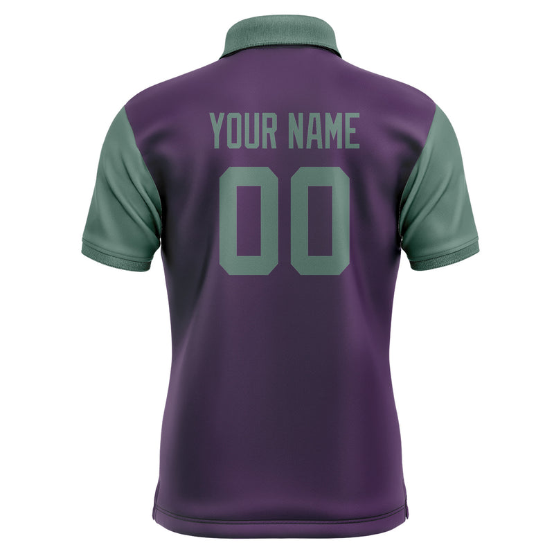 Custom Purple Blue Green Short-Sleeve Polo Shirt PO072727B127