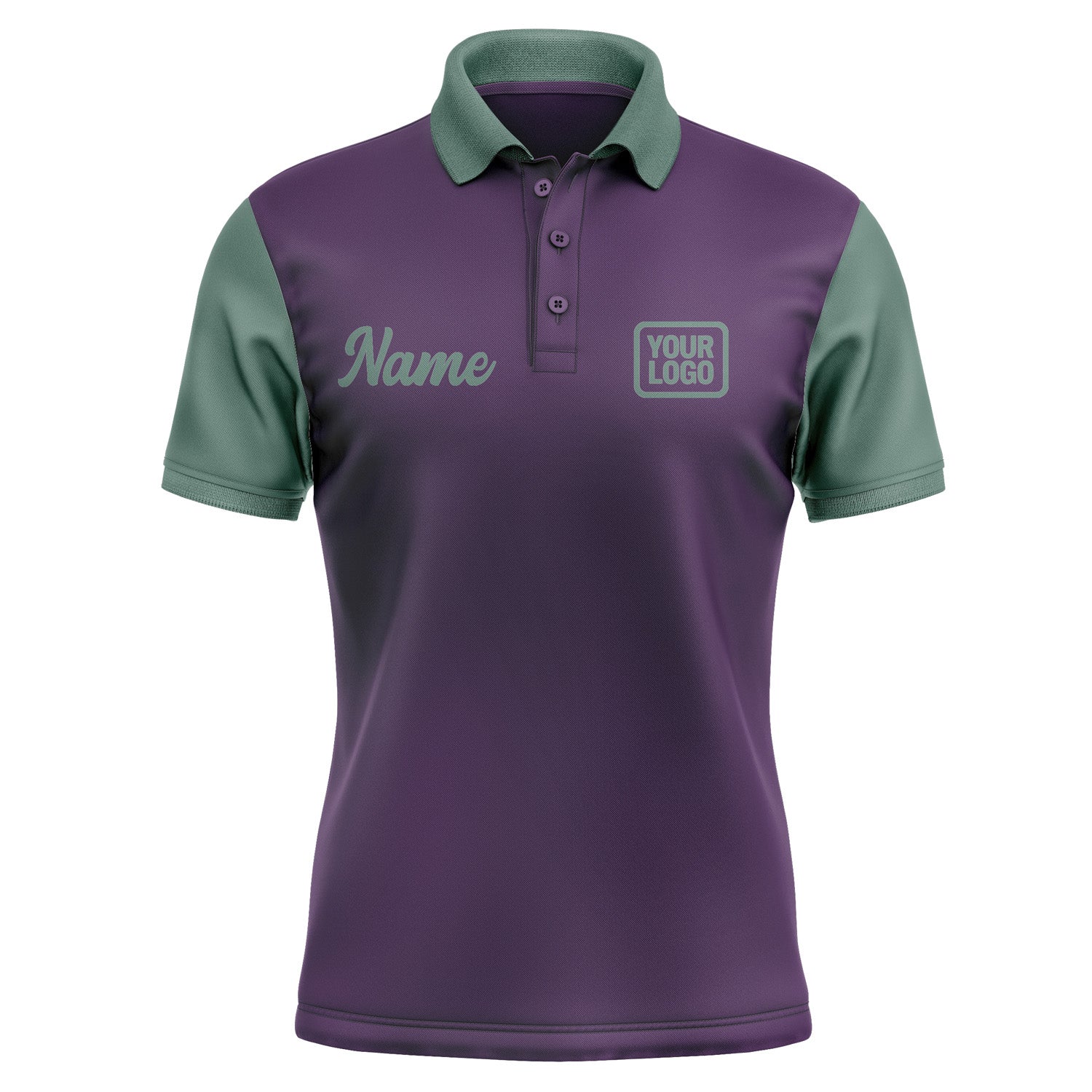 Custom Purple Blue Green Short-Sleeve Polo Shirt PO072727B127
