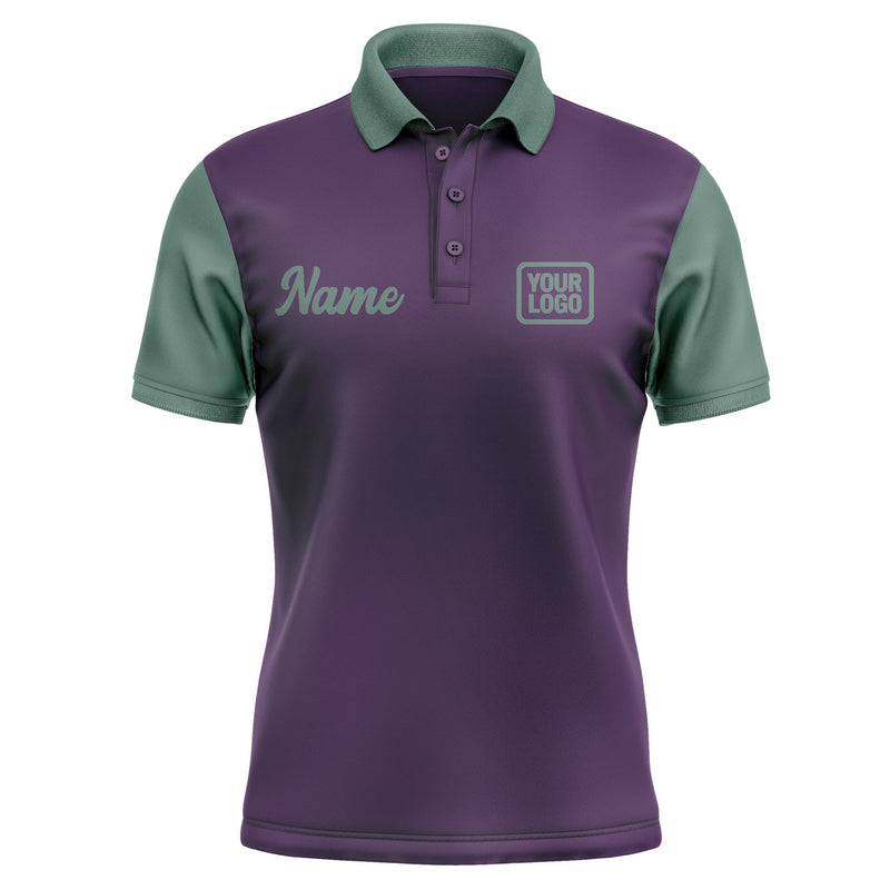 Custom Purple Blue Green Short-Sleeve Polo Shirt PO072727B127
