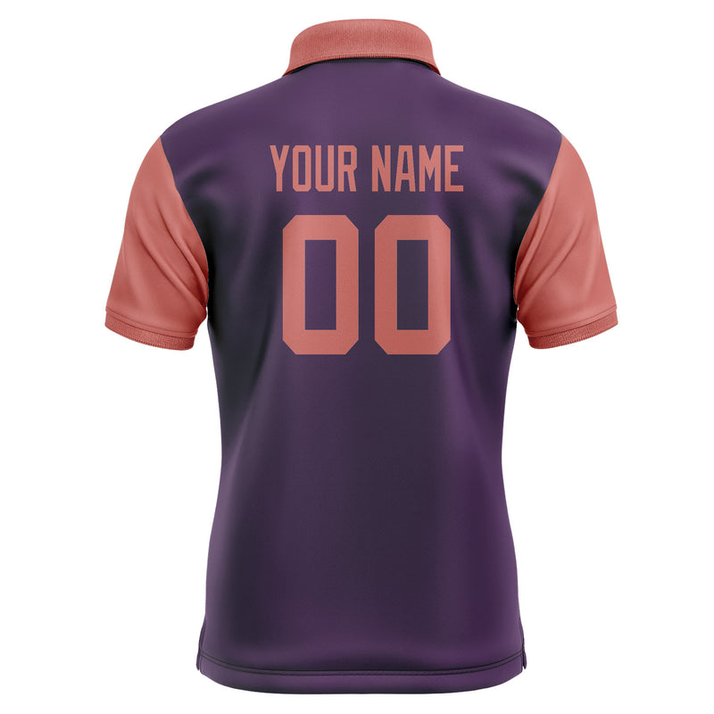 Custom Purple Copper Rose Short-Sleeve Polo Shirt PO072929B129