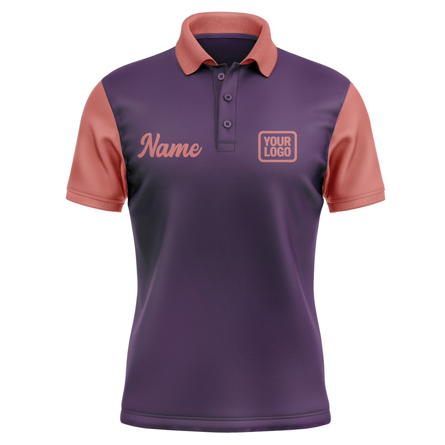Custom Purple Copper Rose Short-Sleeve Polo Shirt PO072929B129