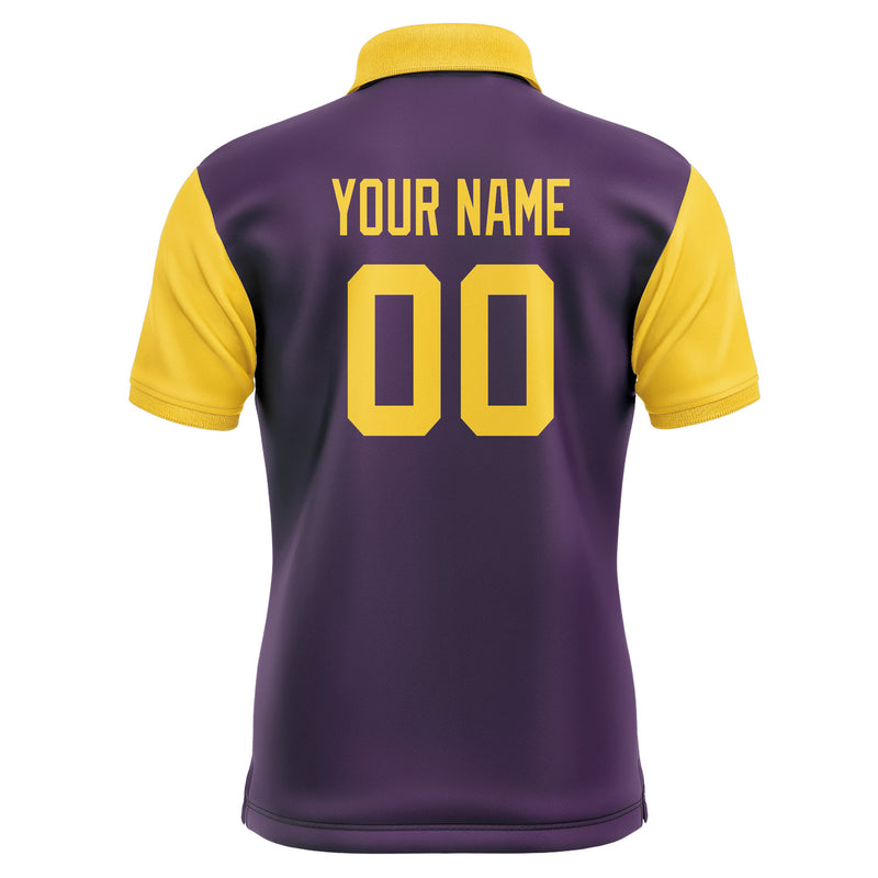 Custom Purple Gold Short-Sleeve Polo Shirt PO073030B130