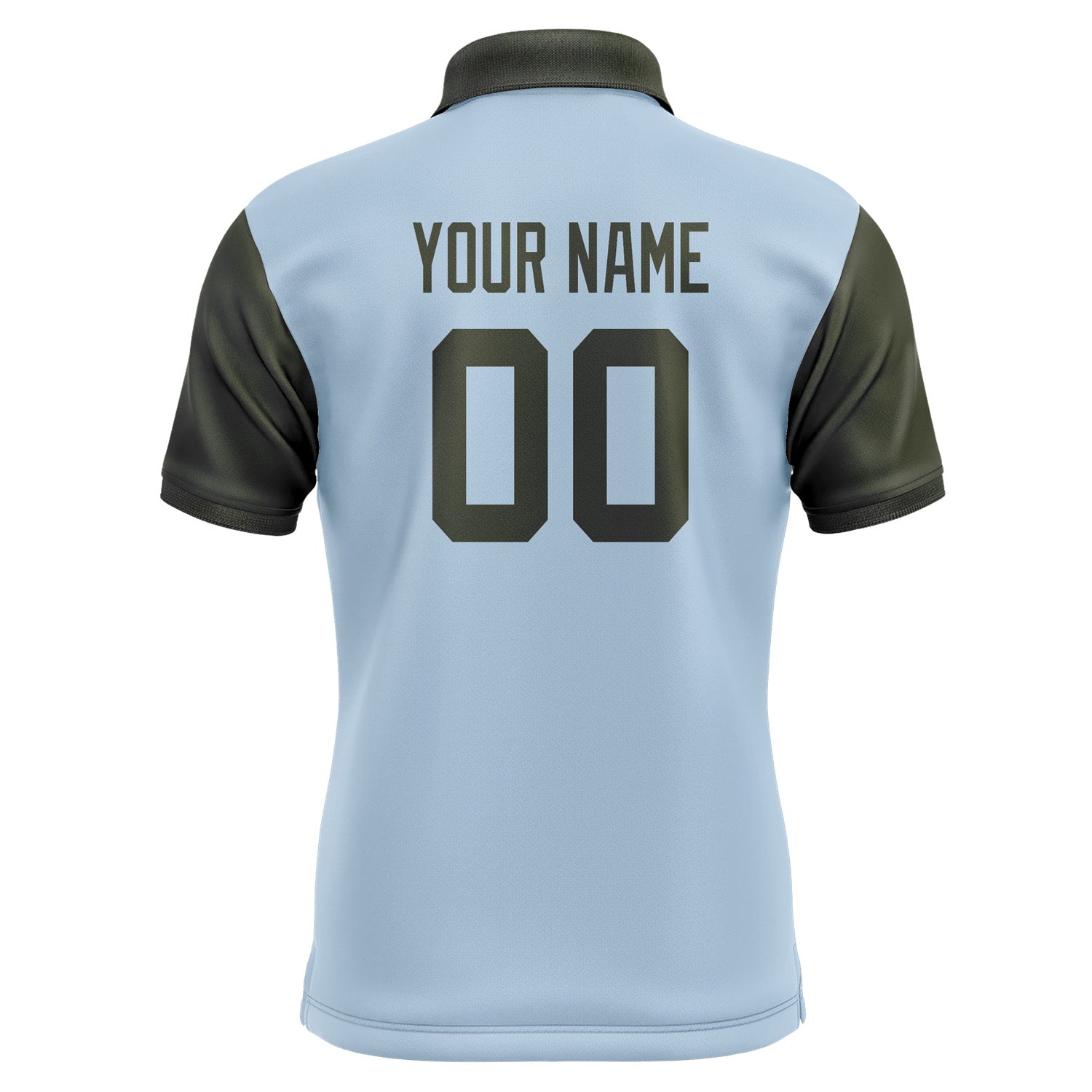 Custom Light Blue Olive Short-Sleeve Polo Shirt PO080202B102