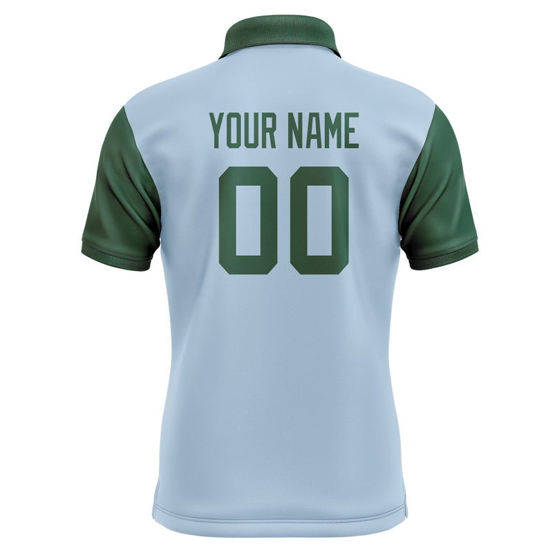 Custom Light Blue Green Short-Sleeve Polo Shirt PO080505B105