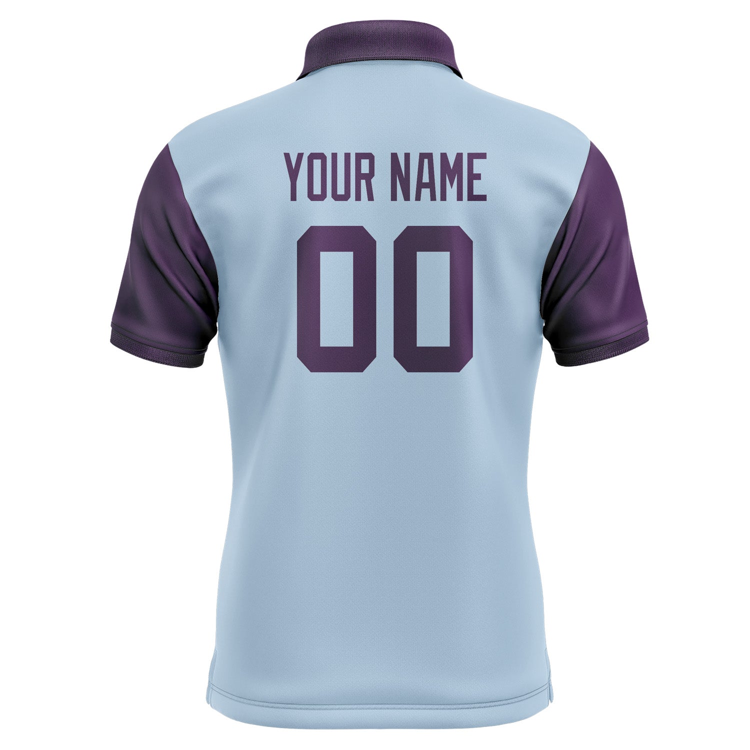 Custom Light Blue Purple Short-Sleeve Polo Shirt PO080707B107
