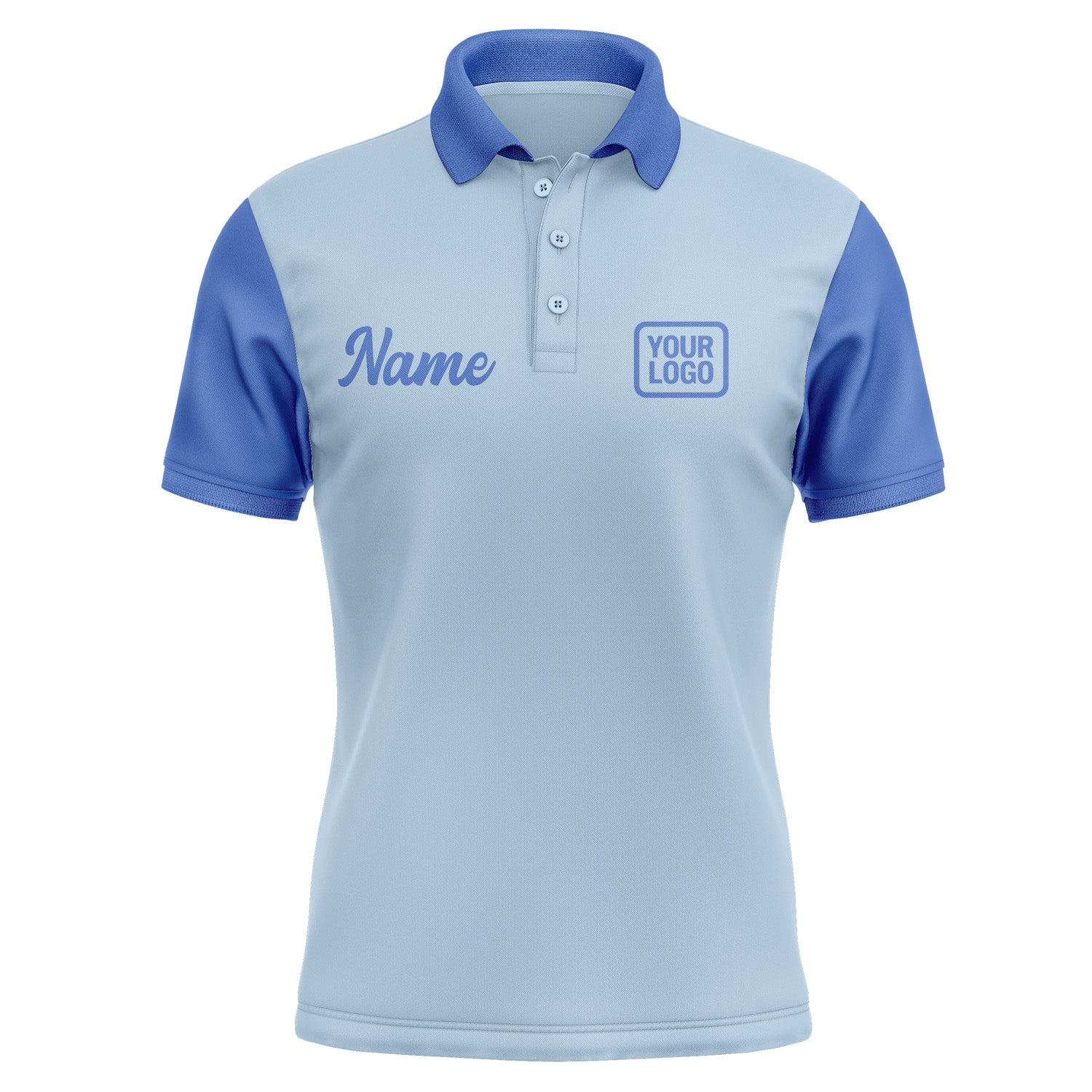 Custom Light Blue Sky Blue Short-Sleeve Polo Shirt PO080909B109
