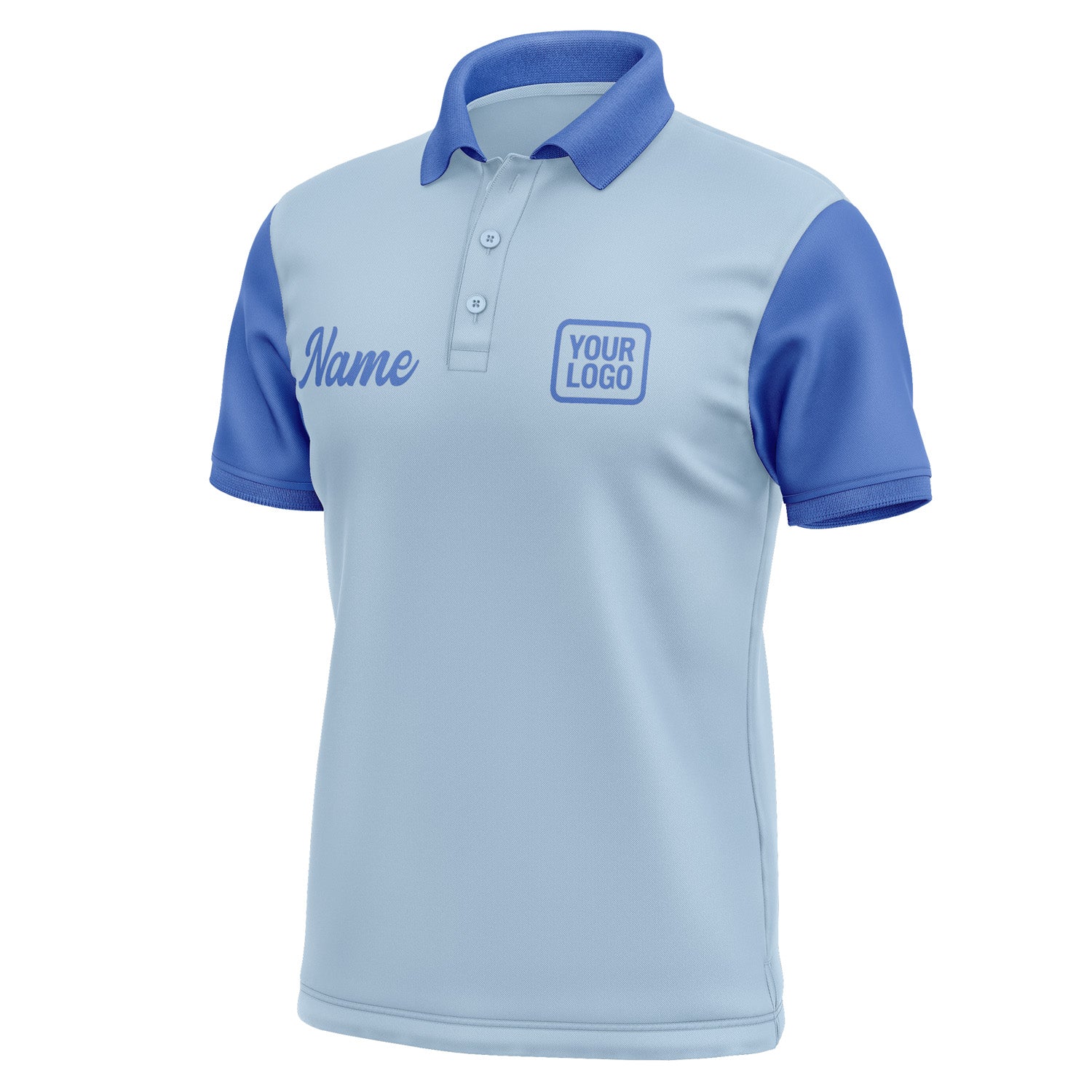 Custom Light Blue Sky Blue Short-Sleeve Polo Shirt PO080909B109