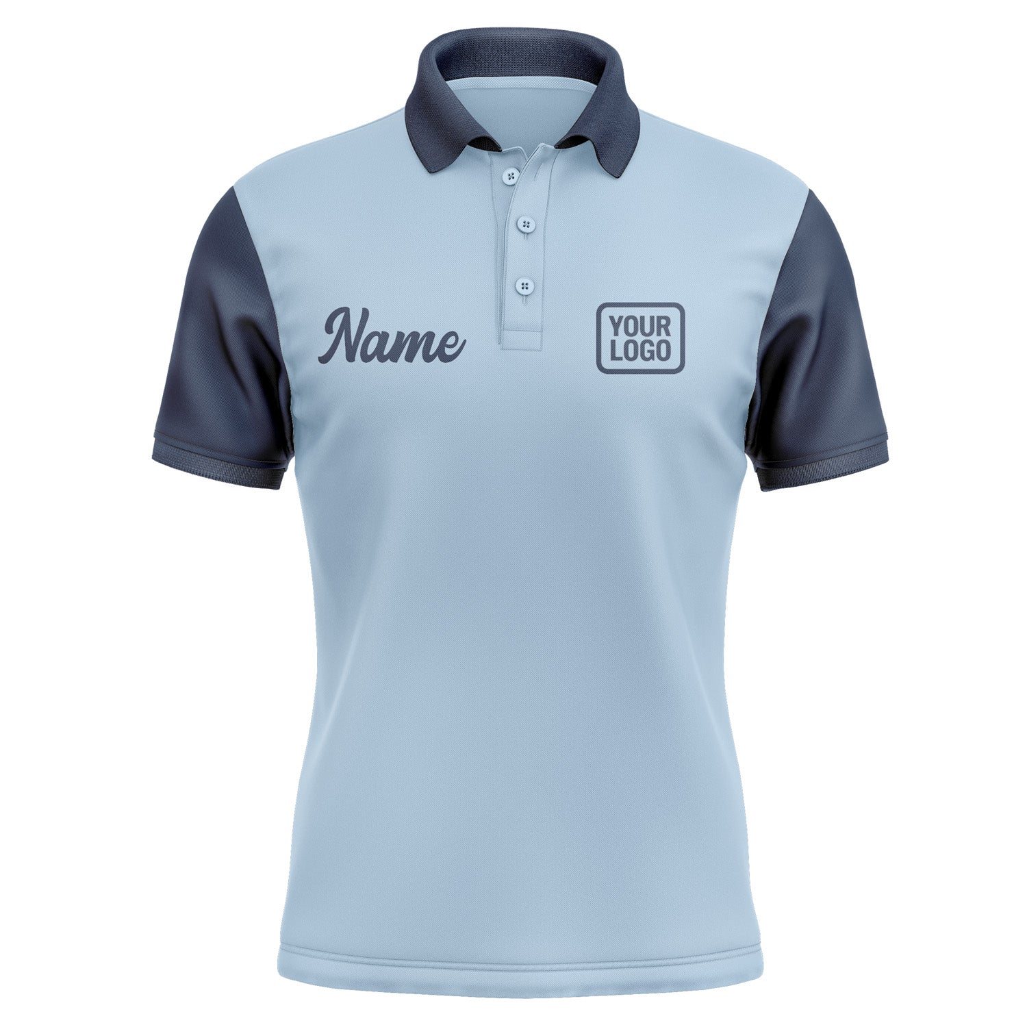 Custom Light Blue Blue Short-Sleeve Polo Shirt PO081010B110