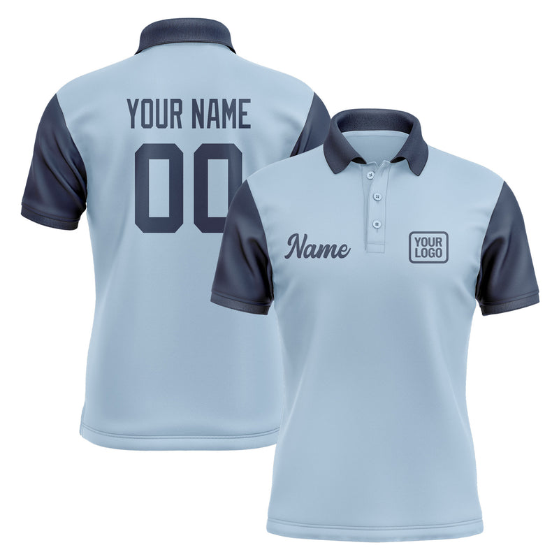 Custom Light Blue Blue Short-Sleeve Polo Shirt PO081010B110