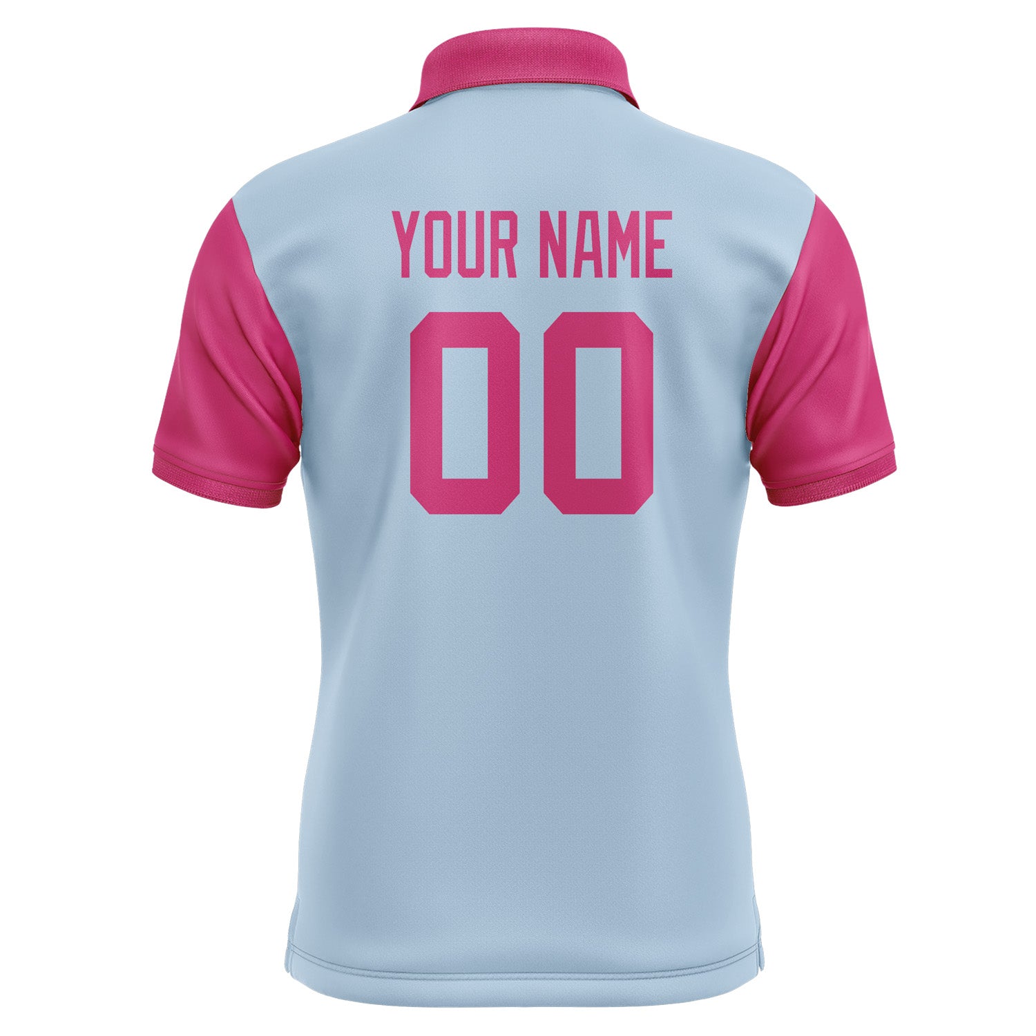Custom Light Blue Pink Short-Sleeve Polo Shirt PO081313B113
