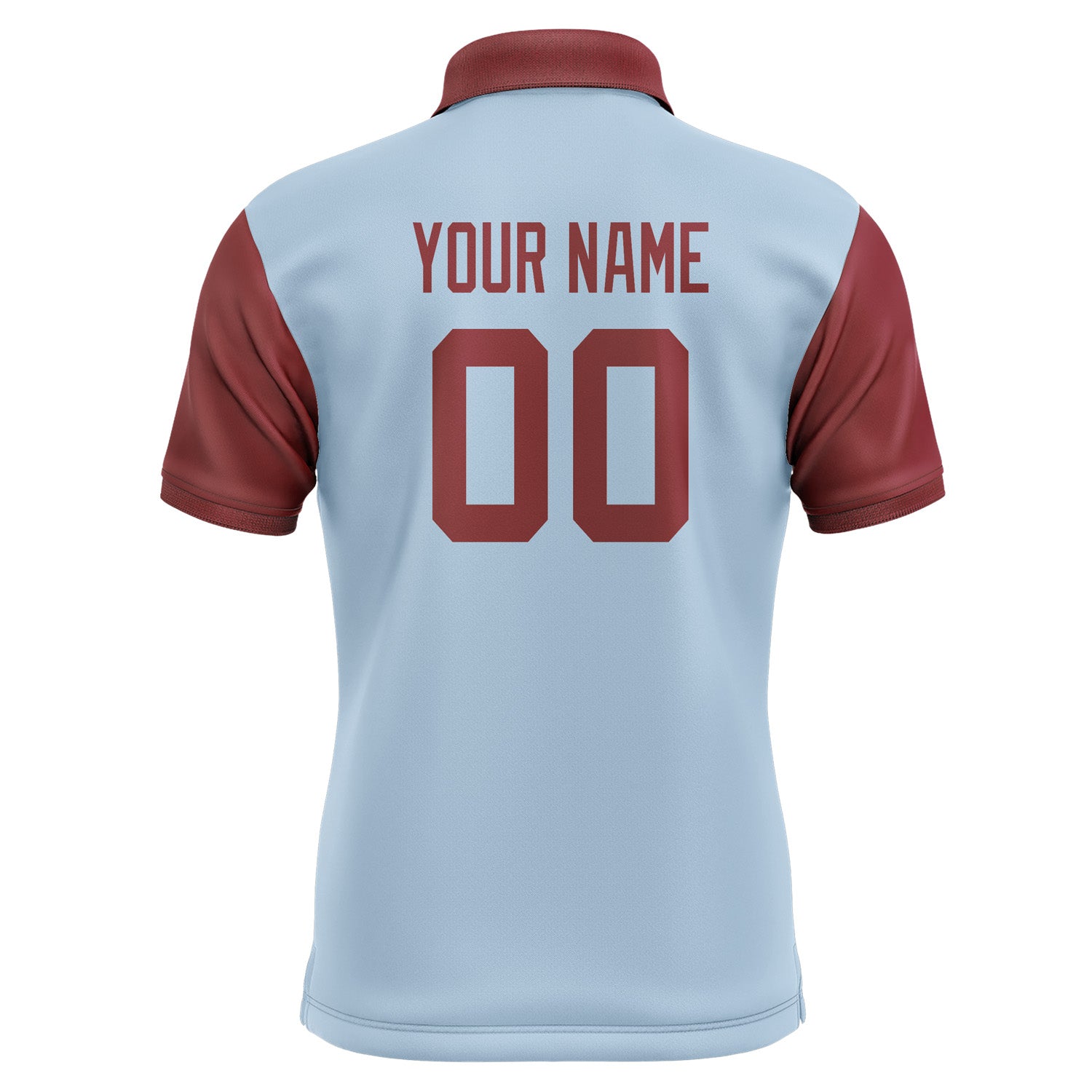 Custom Light Blue Crimson Red Short-Sleeve Polo Shirt PO081515B115