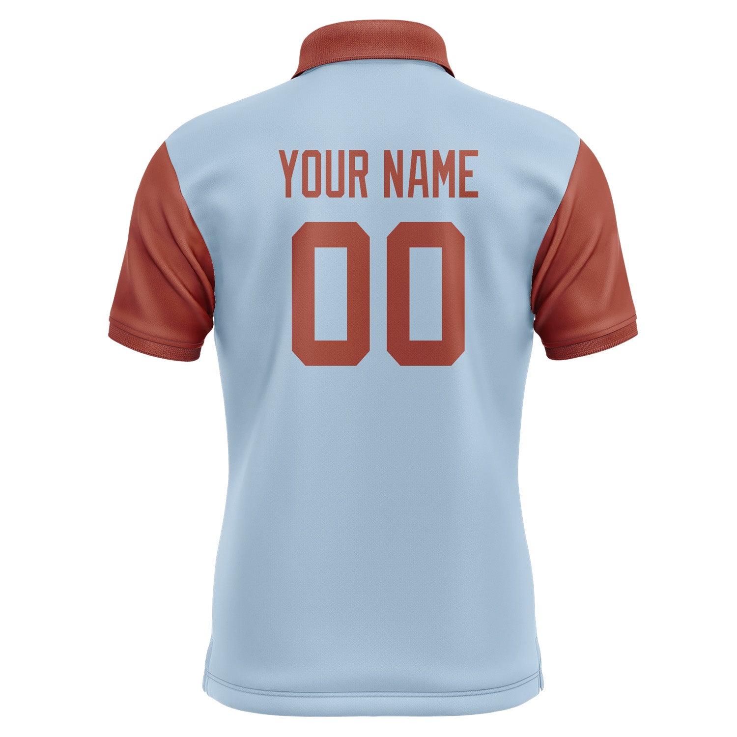 Custom Light Blue Coral Red Short-Sleeve Polo Shirt PO081616B116