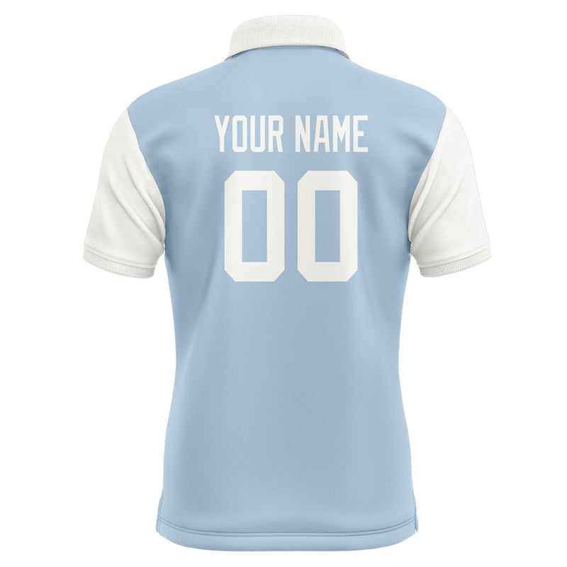 Custom Light Blue White Short-Sleeve Polo Shirt PO081818B118