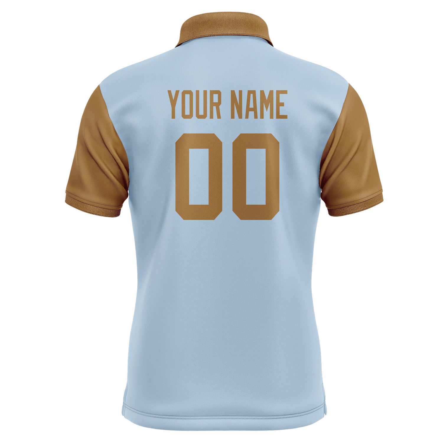 Custom Light Blue Khaki Short-Sleeve Polo Shirt PO082222B122