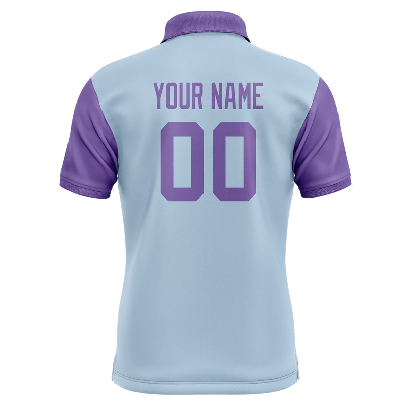 Custom Light Blue Light Purple Short-Sleeve Polo Shirt PO082323B123