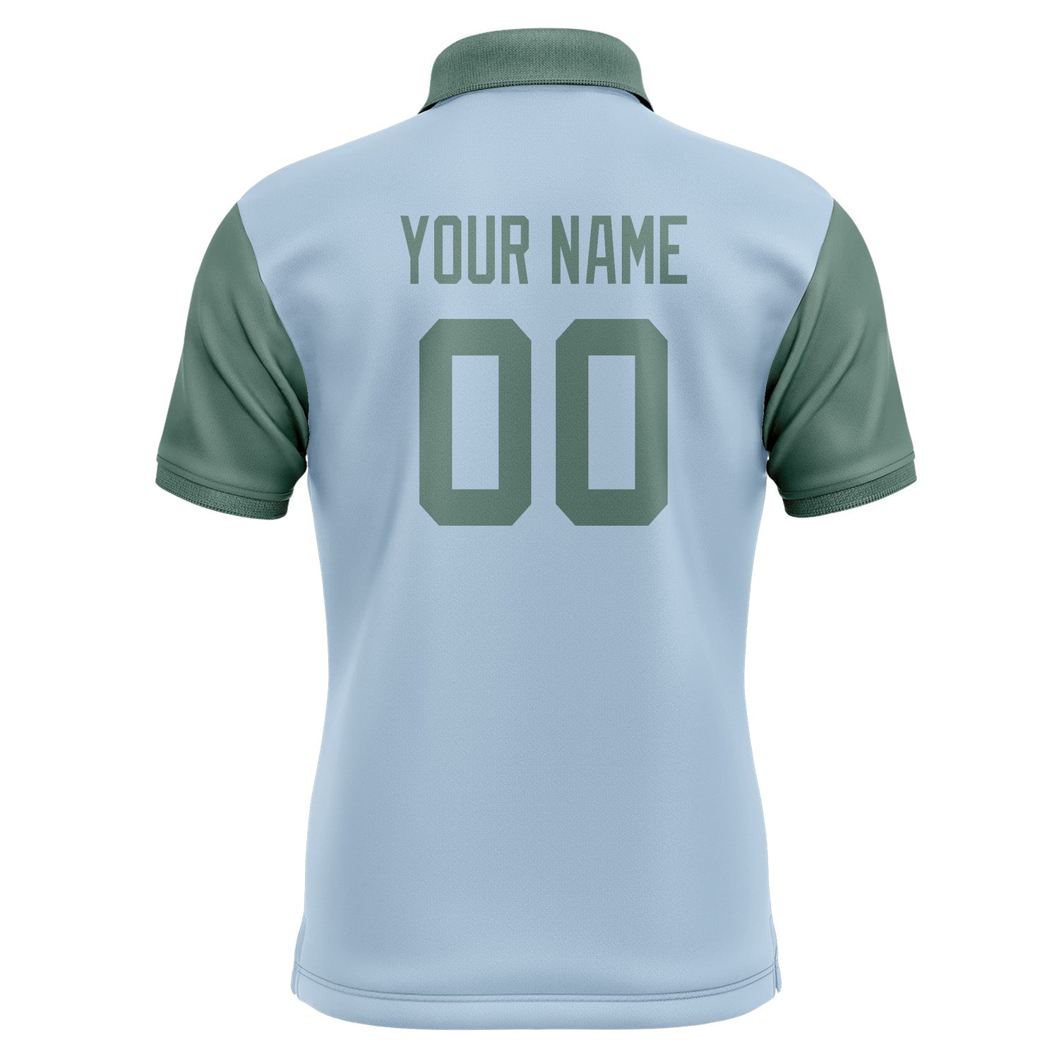 Custom Light Blue Blue Green Short-Sleeve Polo Shirt PO082727B127