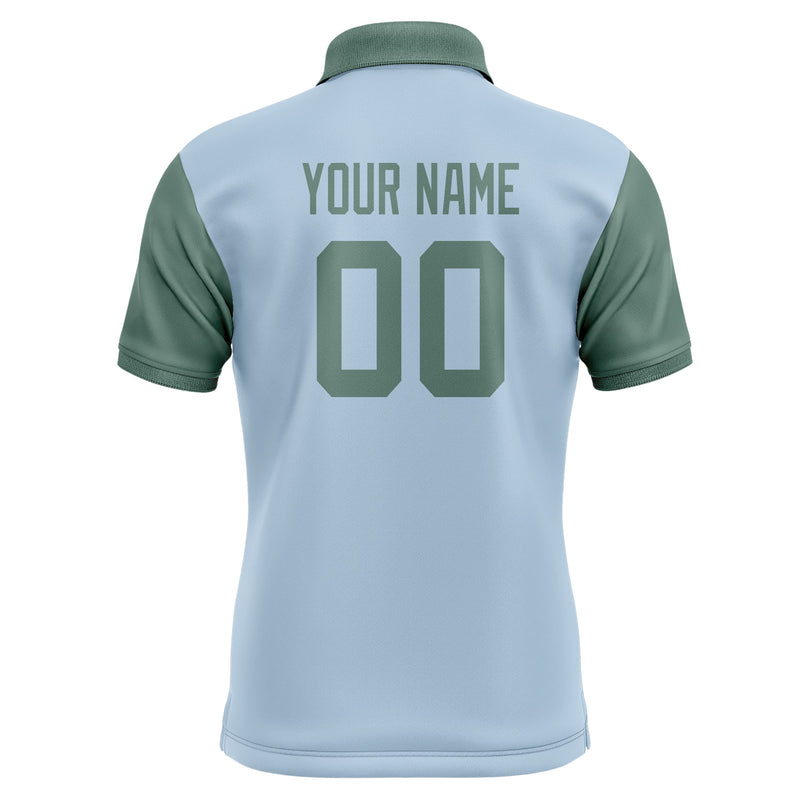 Custom Light Blue Blue Green Short-Sleeve Polo Shirt PO082727B127