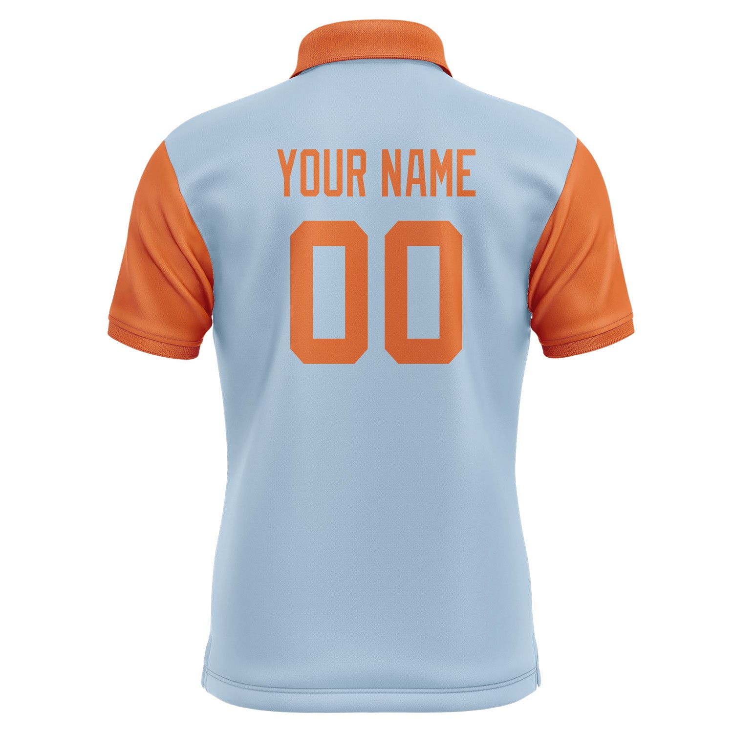 Custom Light Blue Orange Short-Sleeve Polo Shirt PO082828B128