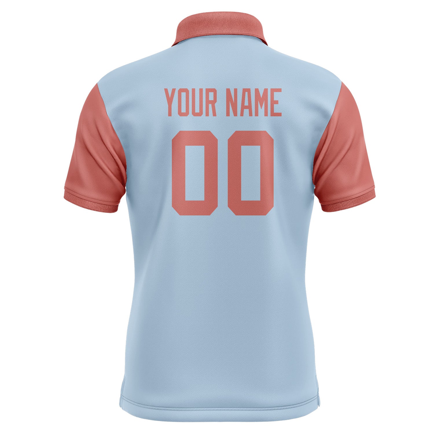 Custom Light Blue Copper Rose Short-Sleeve Polo Shirt PO082929B129