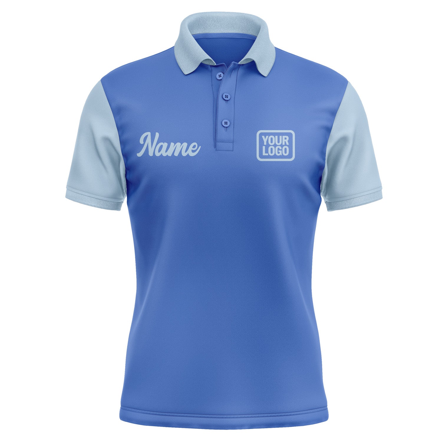 Custom Sky Blue Light Blue Short-Sleeve Polo Shirt PO090808B108
