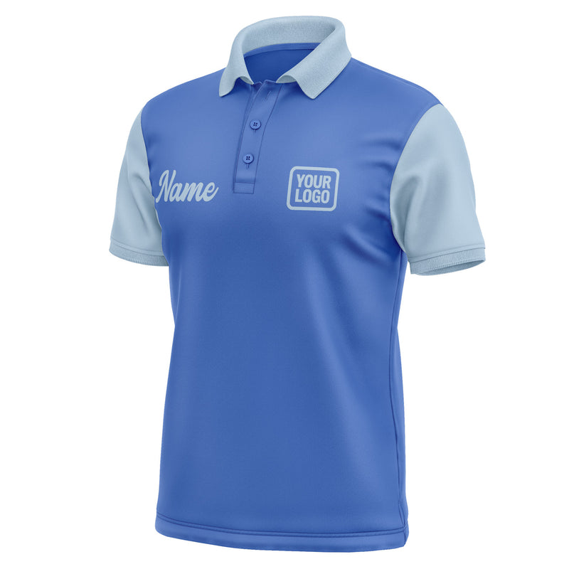 Custom Sky Blue Light Blue Short-Sleeve Polo Shirt PO090808B108