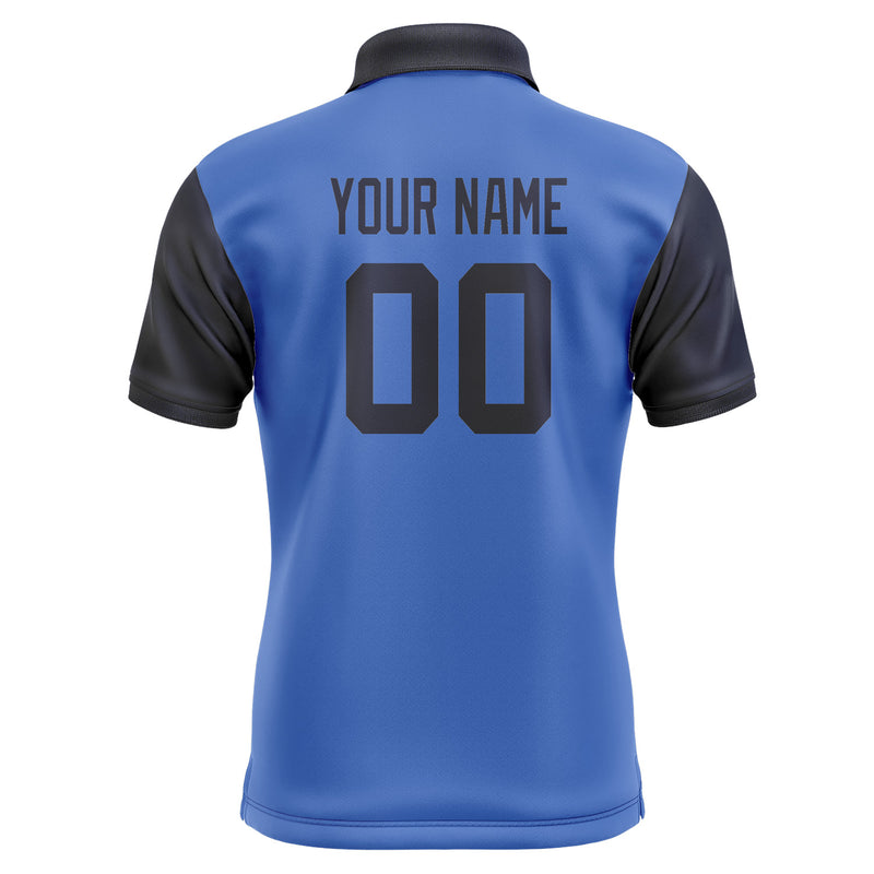 Custom Sky Blue Navy Short-Sleeve Polo Shirt PO091111B111