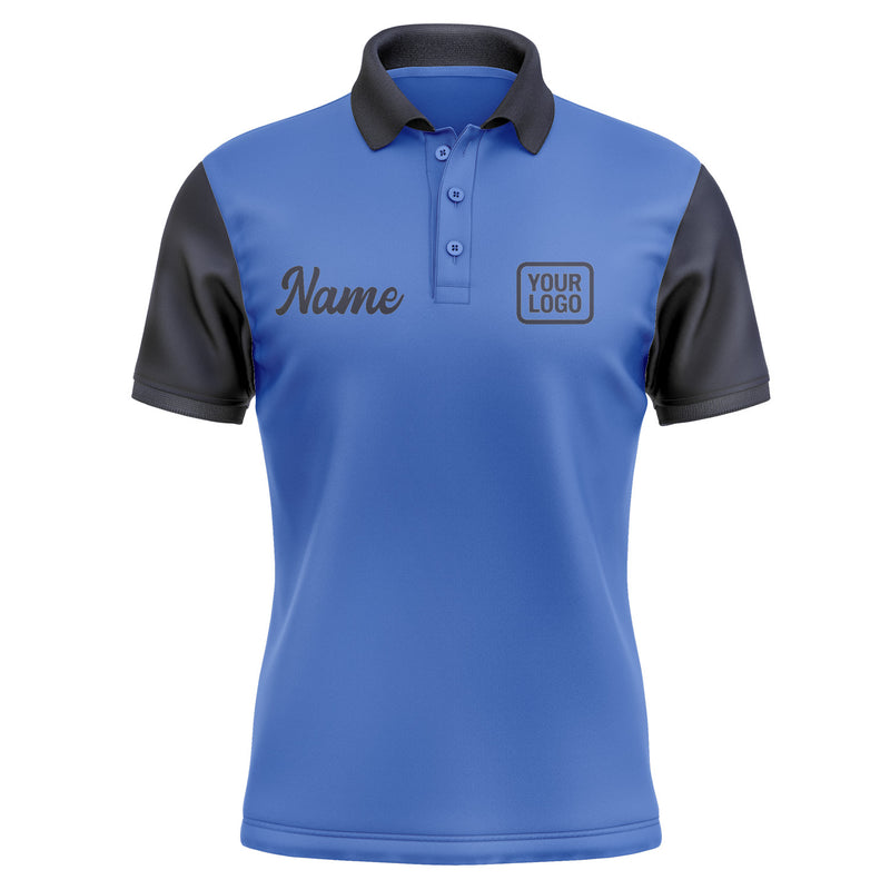 Custom Sky Blue Navy Short-Sleeve Polo Shirt PO091111B111