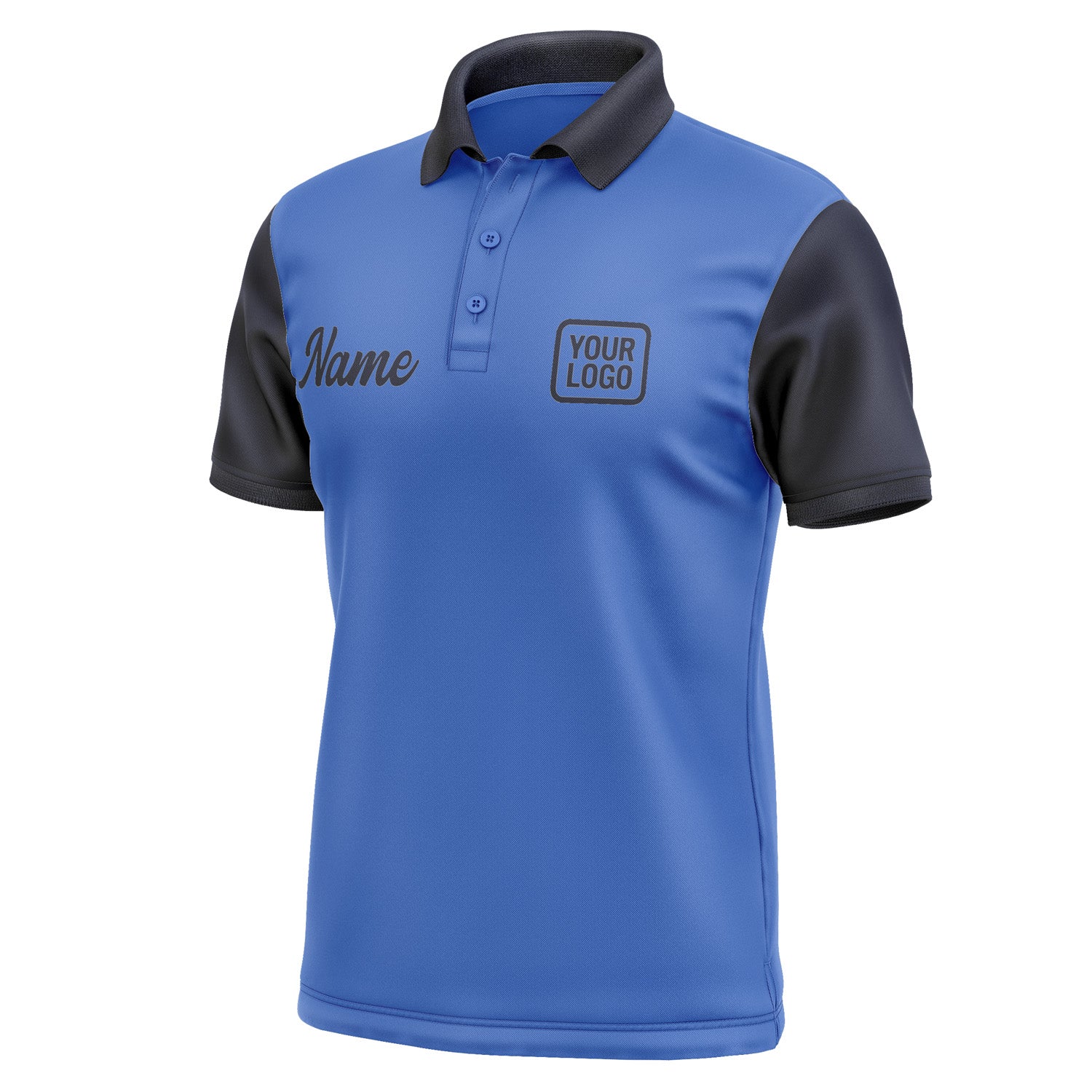 Custom Sky Blue Navy Short-Sleeve Polo Shirt PO091111B111