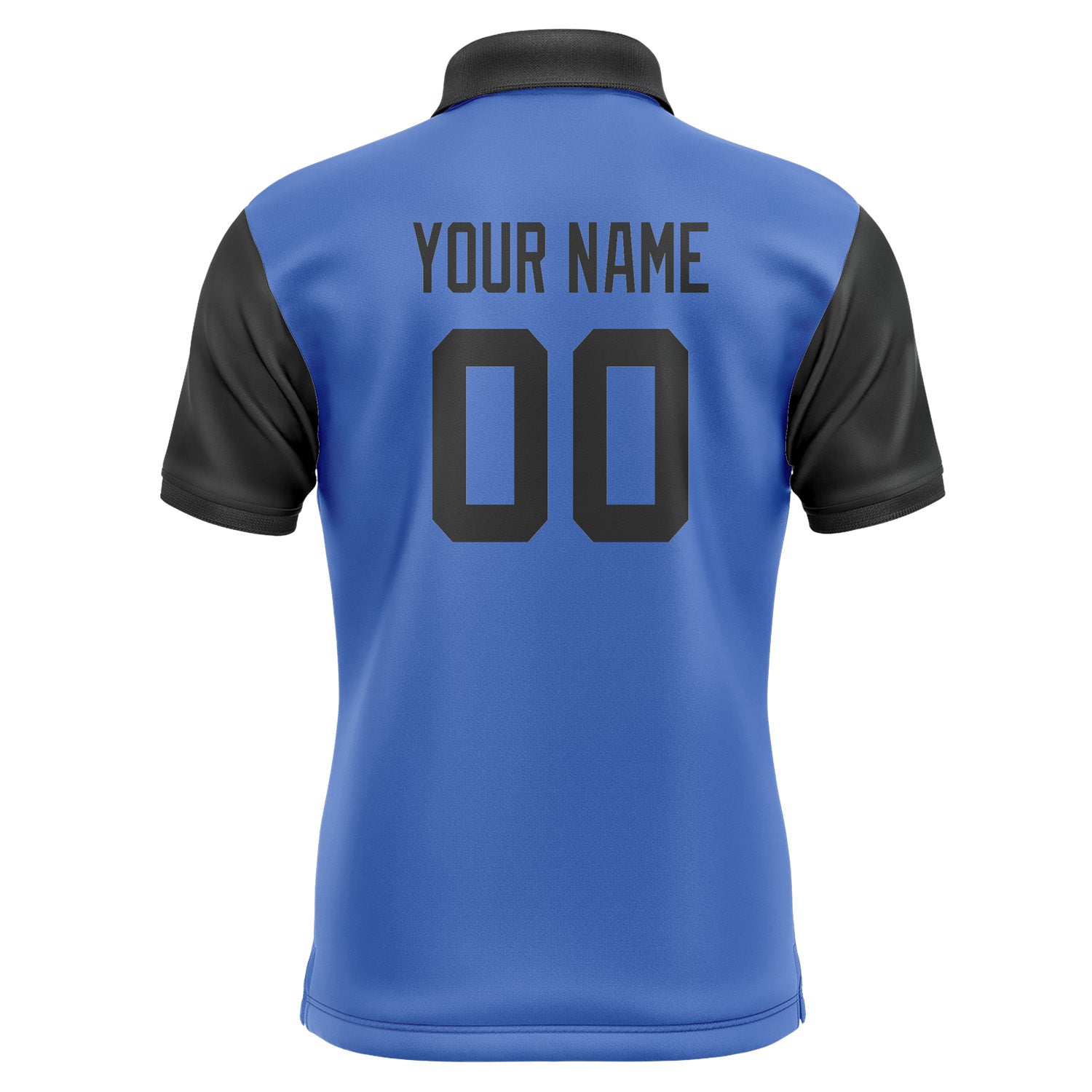 Custom Sky Blue Black Short-Sleeve Polo Shirt PO091717B117