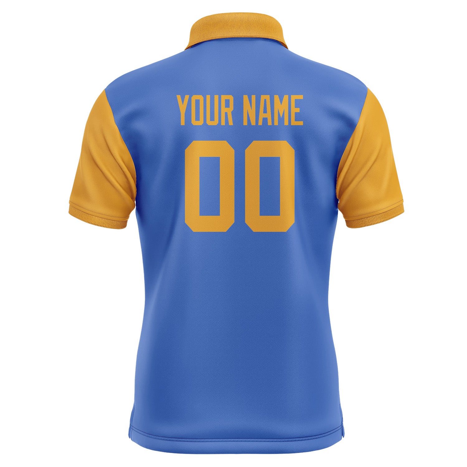 Custom Sky Blue Yellow Short-Sleeve Polo Shirt PO091919B119