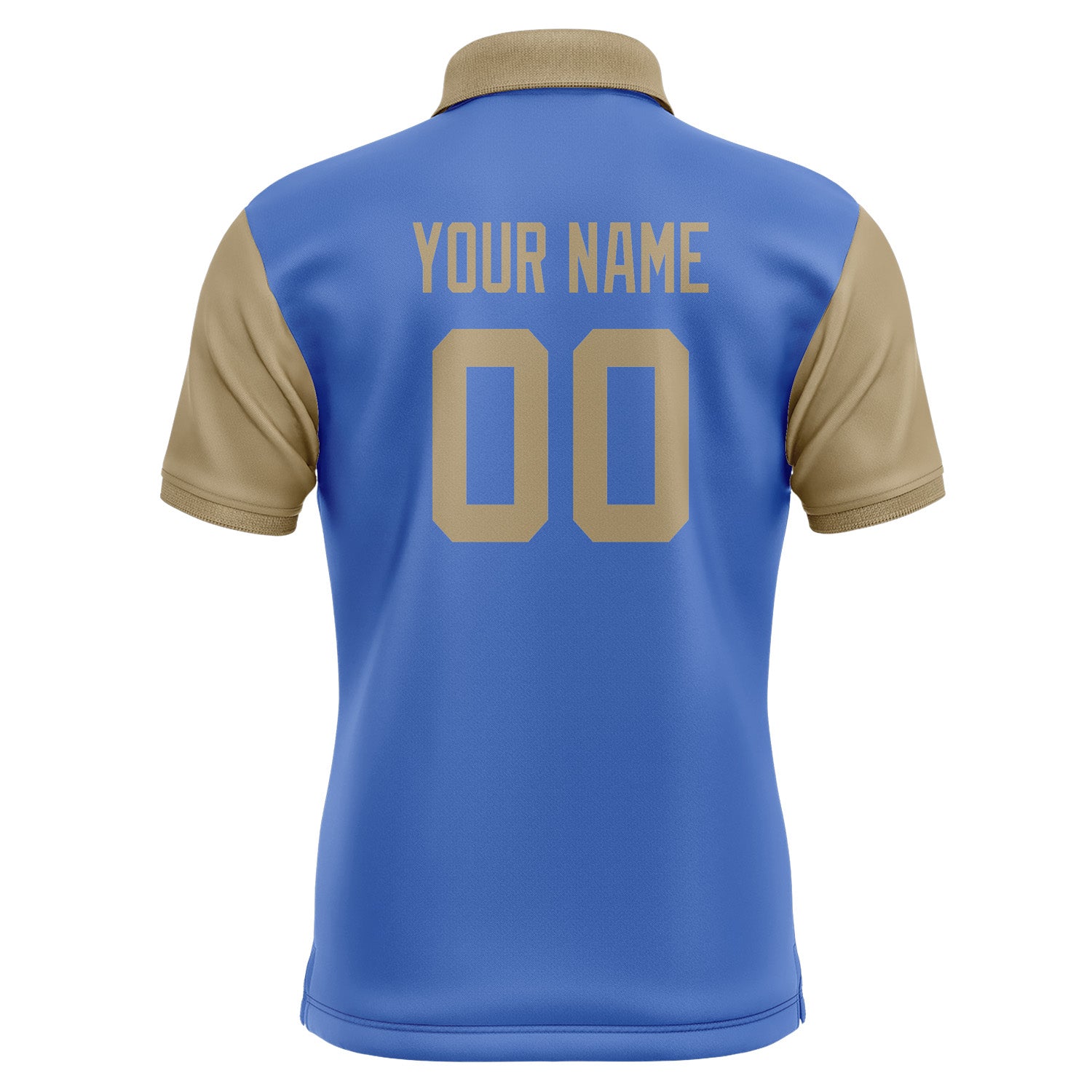 Custom Sky Blue Light Khaki Short-Sleeve Polo Shirt PO092525B125