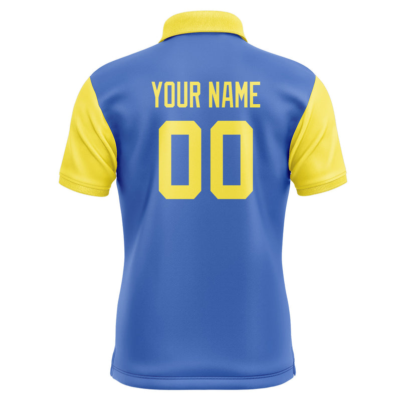 Custom Sky Blue Light Yellow Short-Sleeve Polo Shirt PO092626B126